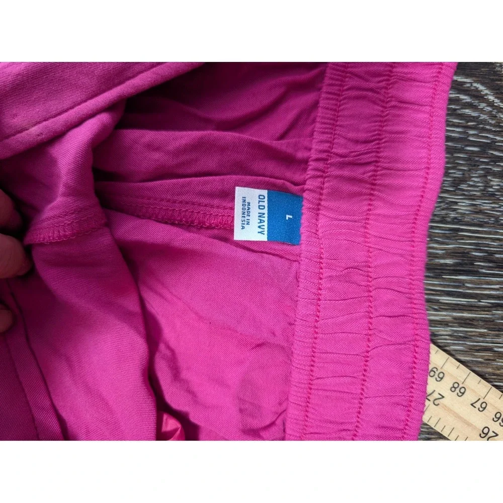 Old Navy Sleep Shorts Mens L Pink Viscose Elastic Waist Pockets Lightweight